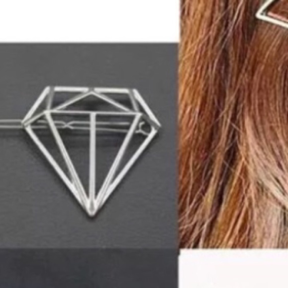 Super strong silver diamond hair clips set of 2